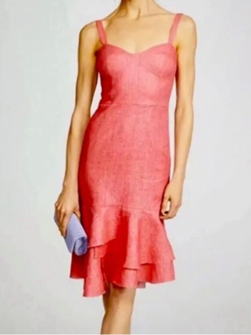 Milly Kendal Linen Dress in Pink